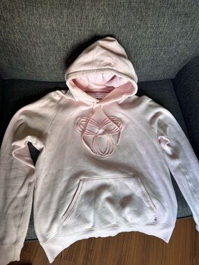 TNA Women's Light Pink Embroidered Pullover Hoodie Sweater